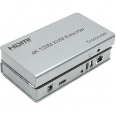 Подовжувач HDMI сигналу PowerPlant HDMI 4K/30hz, до 120м, через CAT5E/6 (HDES120-KVM) (CA912933)