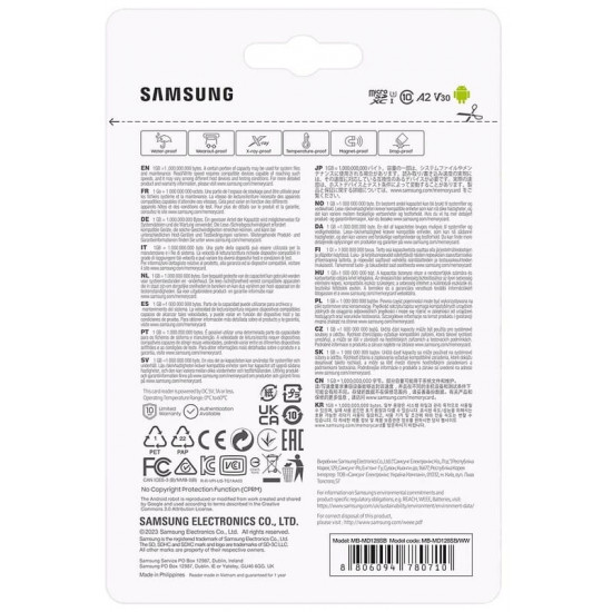 Карта пам`яті MicroSDXC 128GB UHS-I/U3 Samsung Pro Plus R180/W130MB/s + OTG Card reader (MB-MD128SB/WW)