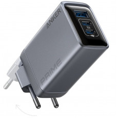 Мережевий зарядний пристрій Anker PowerPort GaNPrime 100W 2xUSB Type-C, USB Type-A Silver (A2688341)