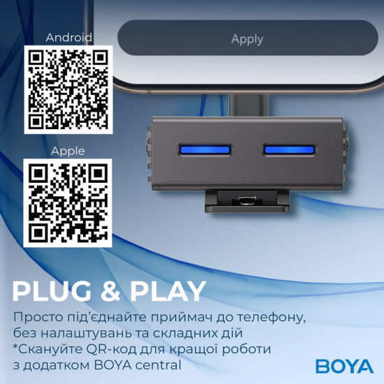 Мікрофон BOYA LINK 3-01 Type-C/TRS/Lightning Black