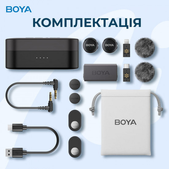 Мікрофон BOYA LINK 3-01 Type-C/TRS/Lightning Black