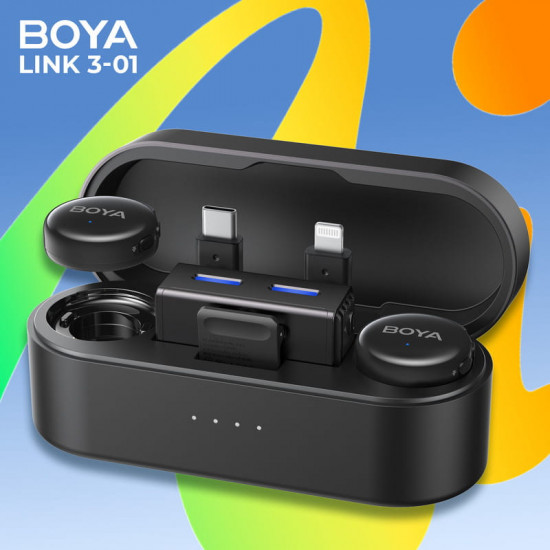 Мікрофон BOYA LINK 3-01 Type-C/TRS/Lightning Black