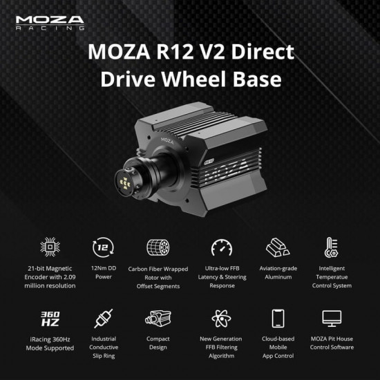 Кермова база MOZA Racing R12 V2 12 Нм (RS081)