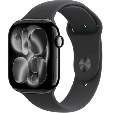 Смарт-годинник Apple Watch Series 11 GPS 46mm Jet Black Aluminium Case with Black Sport Band - M/L (MEUX4RK/A)