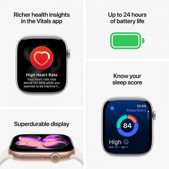 Смарт-годинник Apple Watch Series 11 GPS 46mm Jet Black Aluminium Case with Black Sport Band - M/L (MEUX4RK/A)