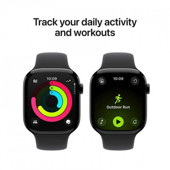 Смарт-годинник Apple Watch Series 11 GPS 46mm Jet Black Aluminium Case with Black Sport Band - M/L (MEUX4RK/A)