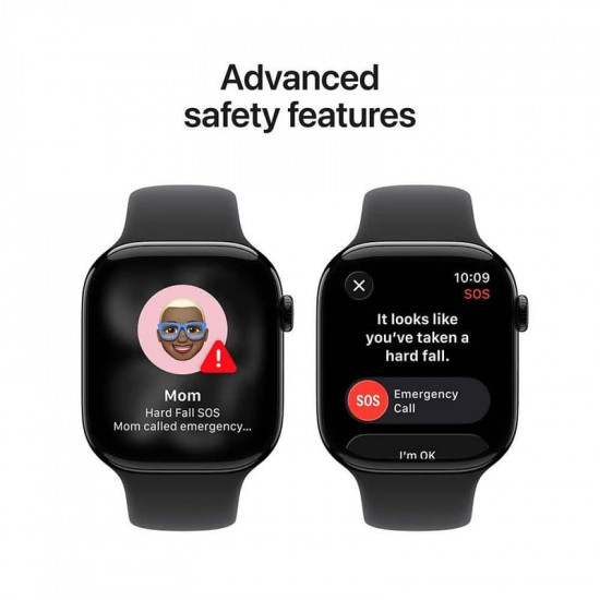 Смарт-годинник Apple Watch Series 11 GPS 46mm Jet Black Aluminium Case with Black Sport Band - M/L (MEUX4RK/A)