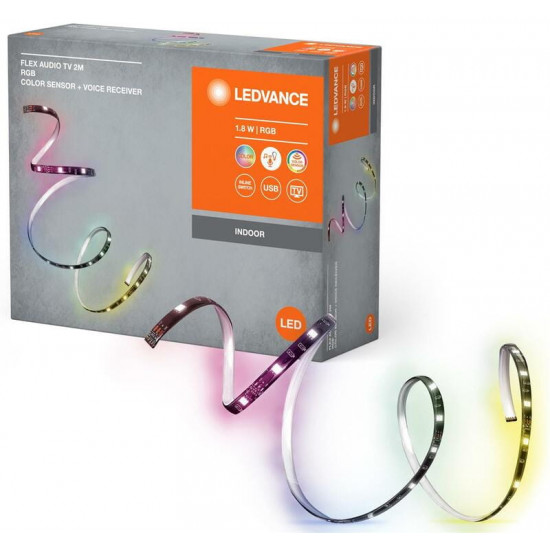 Світлодіодна стрічка Ledvance Flex Audio TV 1,8W, RGB Colorsen USB 2 м, White (4099854095283)
