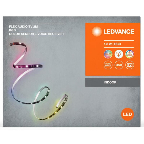 Світлодіодна стрічка Ledvance Flex Audio TV 1,8W, RGB Colorsen USB 2 м, White (4099854095283)