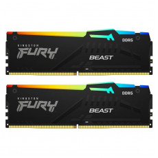 Модуль пам`яті DDR5 2x32GB/6000 Kingston Fury Beast RGB Black (KF560C36BBE2AK2-64)