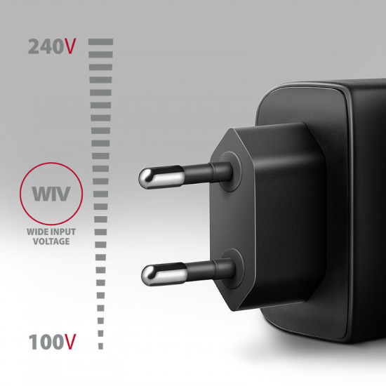 Зарядний пристрій Axagon 45W Black (ACU-PQ45)