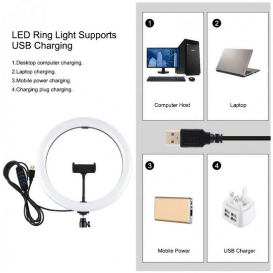 Кільцева LED-лампа Puluz PKT3061B 11.8"+ штатив 1.65 м (PKT3061B)