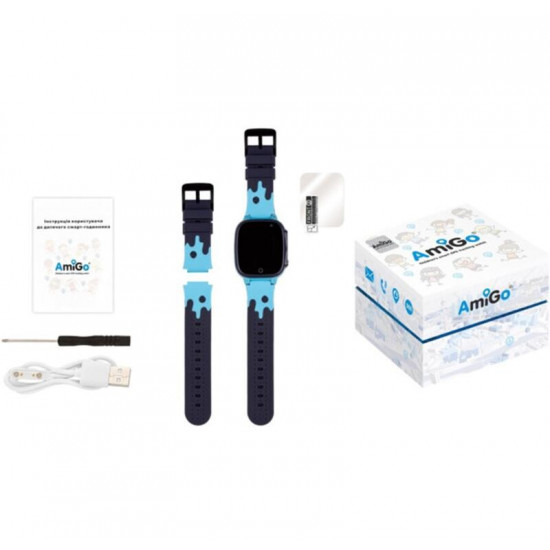 Дитячий смарт-годинник AmiGo GO008 Milky GPS WiFi Blue