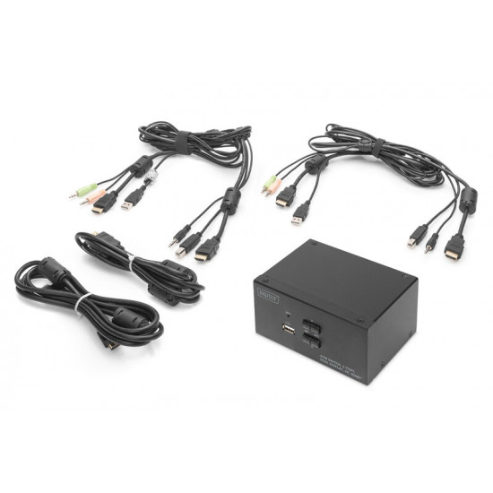 Подовжувач HDMI сигналу Digitus HDMI KVM по IP, 2160P/30hz, (DS-12860)