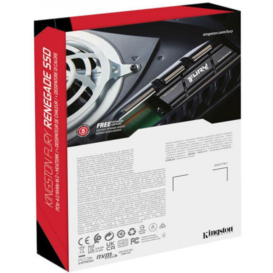 Накопичувач SSD 2TB Kingston Fury Renegade with Heatsink M.2 2280 PCIe 4.0 x4 NVMe 3D TLC (SFYRDK/2000G)