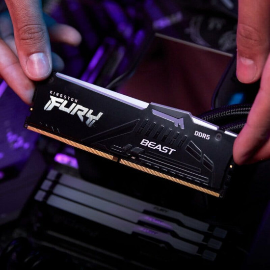 Модуль пам`яті DDR5 32GB/5200 Kingston Fury Beast RGB Black (KF552C40BB2A-32)