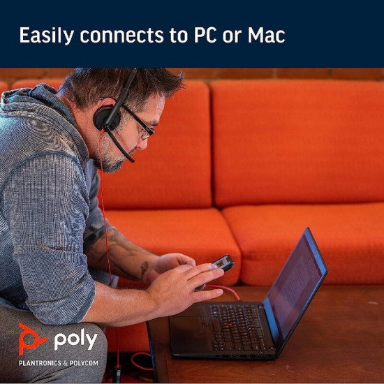 Гарнітура Poly стерео On-ear Blackwire 3220 Black (8X228AA)