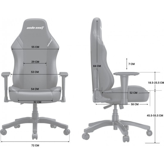 Крісло для геймерів Anda Seat Luna Size L Grey (AD18-44-G-F)