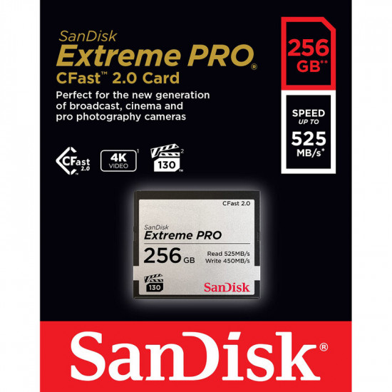 Карта пам`яті CFast 2.0 256GB SanDisk Extreme Pro R525/W450MB/s (SDCFSP-256G-G46D)
