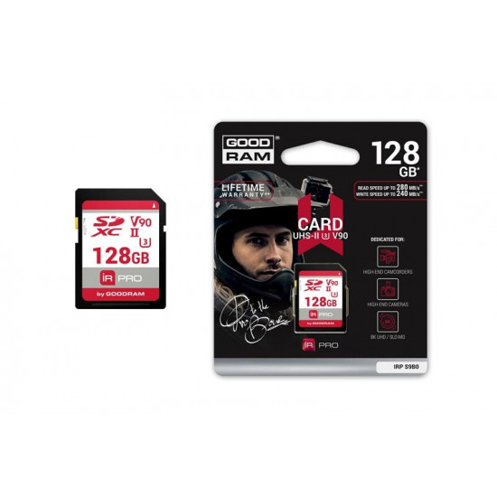 Карта пам`ятi SDXC 128GB UHS-II/U3 GOODRAM IRDM PRO R280/W240MB/s (IRP-S9B0-1280R11)
