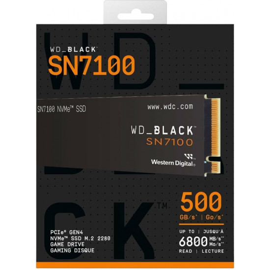 Накопичувач SSD 500GB WD Black SN7100 M.2 2280 NVMe PCIe 4.0 x4 3D TLC NAND (WDS500G4X0E)