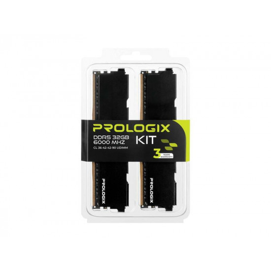 Модуль пам`ятi DDR5 2x16GB/6000 Prologix Black (PRO32GB6000B5K)