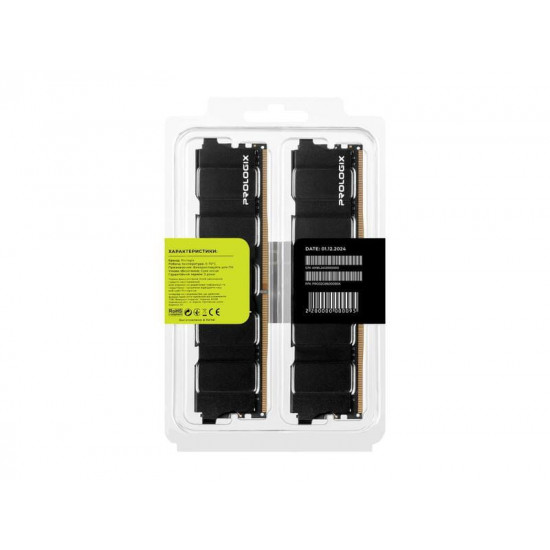 Модуль пам`ятi DDR5 2x16GB/6000 Prologix Black (PRO32GB6000B5K)