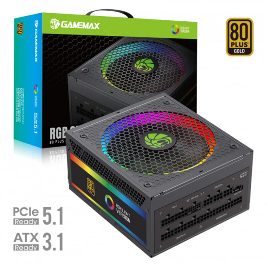 Блок живлення GameMax RGB 850 Pro 850W Black (ATX3.1 PCIe5.1)