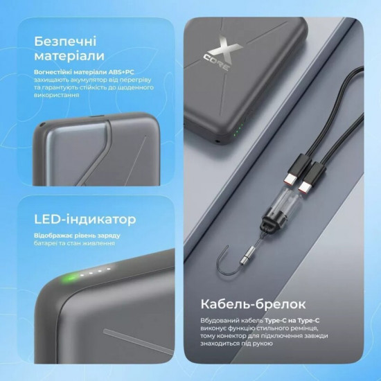 Універсальна мобільна батарея Proove X-Core 22.5W 10000mAh Purple (PNXC22010009)