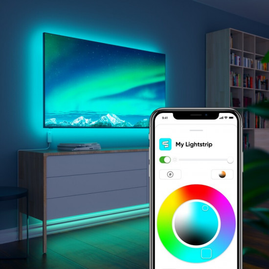 Розумна світлодіодна стрічка Nanoleaf Essentials Lightstrip Starter Kit Apple HomeKit, 2м (NL55-0002LS-2M)