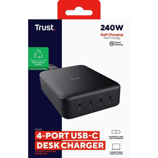 Зарядний пристрій Trust Maxo 240W Black (25413)