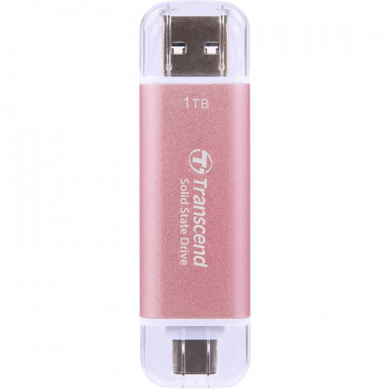 Накопичувач зовнішній SSD USB Type-A/Type-C 1ТB Transcend ESD310P Pink (TS1TESD310P)