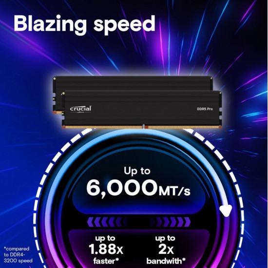 Модуль пам`ятi DDR5 32GB/6400 Crucial Pro Overclocking (CP32G64C40U5B)