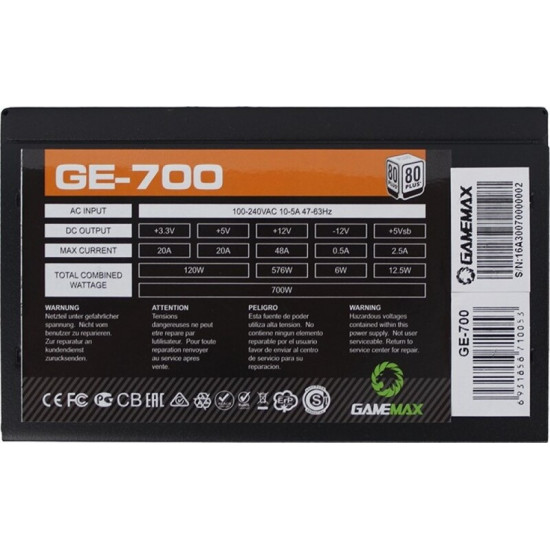 Блок живлення GameMax GE-700 700W