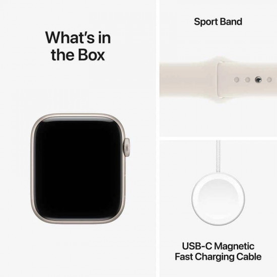 Смарт-годинник Apple Watch SE 3 GPS 44mm Starlight Aluminium Case with Starlight Sport Band - S/M (MEHG4RK/A)