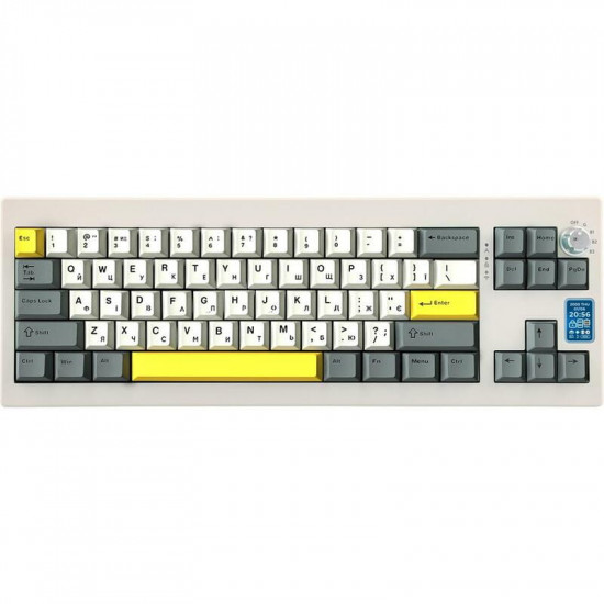 Клавіатура бездротова Epomaker Shadow-X 70% Wisteria Linear Switch Hot-Swap (2.4G/BT/USB) LCD Screen RGB UA White (SHX-W-WL)