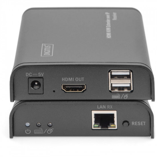 Подовжувач HDMI сигналу Digitus HDMI KVM по IP, 1080P/60hz, до 120м, через CAT5E/6 (DS-55202)