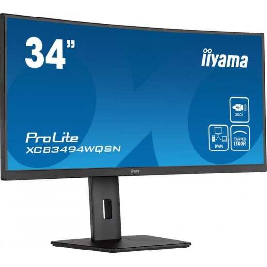 Монітор Iiyama 34" ProLite XCB3494WQSN-B5 VA Black 120Hz Curved