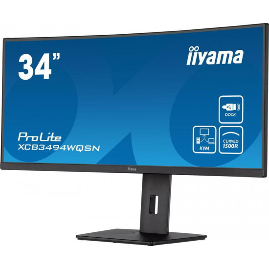 Монітор Iiyama 34" ProLite XCB3494WQSN-B5 VA Black 120Hz Curved