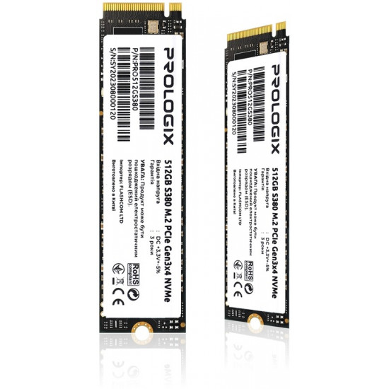 Накопичувач SSD  512GB Prologix S380 M.2 2280 PCIe 3.0 x4 NVMe 3D TLC (PRO512GS380)