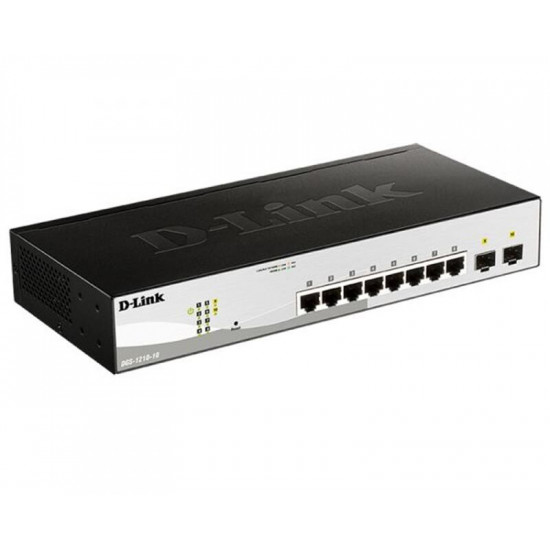 Комутатор D-Link DGS-1210-10 (8* 1Gbit, 2*SFP, Smart III)