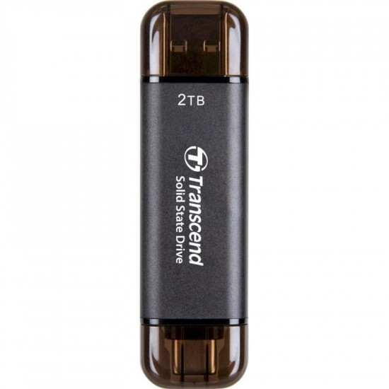 Накопичувач зовнішній SSD USB 3.2 Gen 2 Type-A/Type-C 2TB Transcend ESD310 Black (TS2TESD310C)