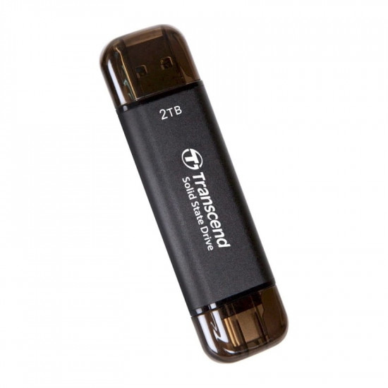 Накопичувач зовнішній SSD USB 3.2 Gen 2 Type-A/Type-C 2TB Transcend ESD310 Black (TS2TESD310C)