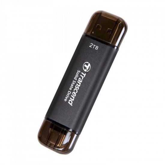 Накопичувач зовнішній SSD USB 3.2 Gen 2 Type-A/Type-C 2TB Transcend ESD310 Black (TS2TESD310C)