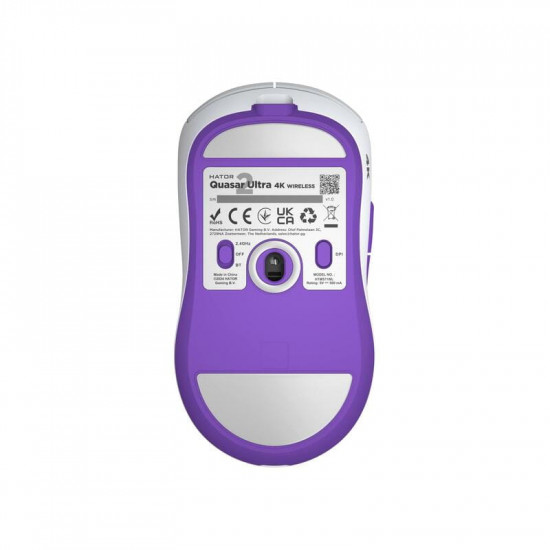 Миша бездротова Hator Quasar 2 Ultra 4K Wireless White/Lilac (HTM571WL)