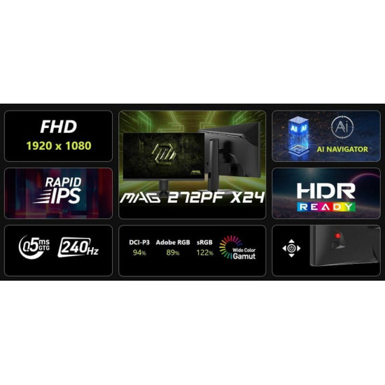 Монітор MSI 27" MAG 272PF X24 IPS Black 240Hz