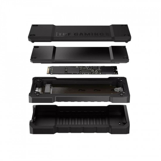 Зовнішня кишеня Asus TUF Gaming A2 PCIe NVMe M.2 2230/2242/2260/2280 USB Type-C 3.2 Black (90DD02X0-M09000)