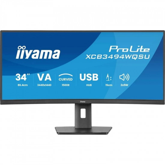 Монітор Iiyama 34" ProLite XCB3497WQSNP-B1 VA Black 120Hz Curved