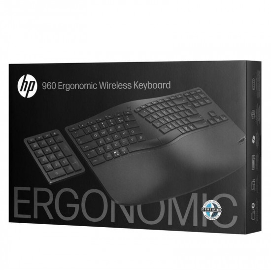 Клавіатура бездротова HP 960 Ergonomic Black (7E755AA)