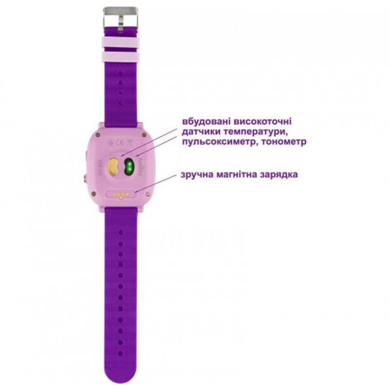 Дитячий смарт-годинник AmiGo GO005 4G WIFI Thermometer Purple